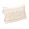 Hello Honey® Natural & Black Hand-Embroidered Cotton Lumbar Pillow with Kantha Stitch